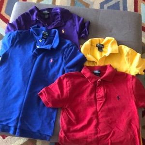 FOUR solid colored POLO boys dress shirts. Size 8